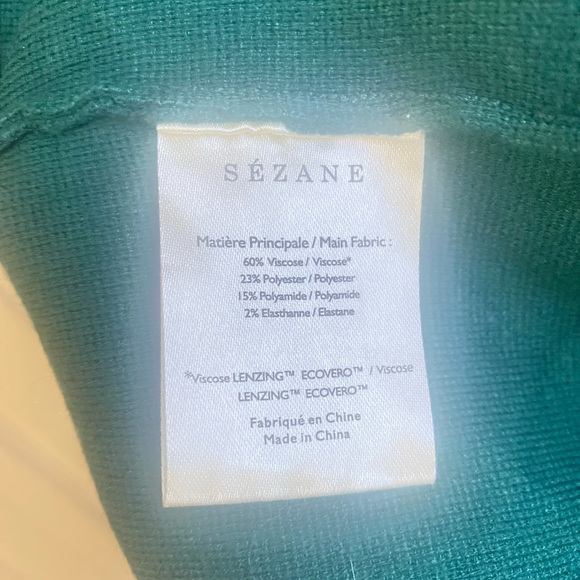 Sezane Dory Top Sleeveless Green Scalloped Hem - Picture 9 of 11